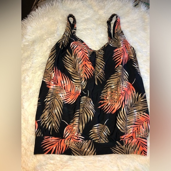VENUS Black Orange and Tan Swim Tankini size 14 NWOT - Picture 5 of 10